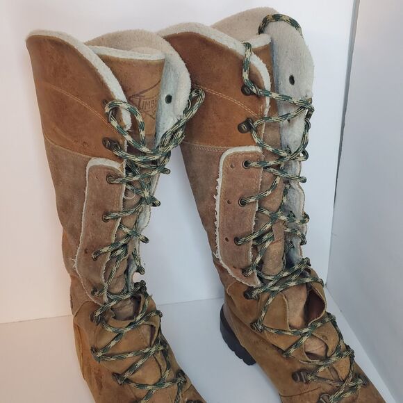 Timberland Knee High Sz 9 Earthkeepers Lace Up Lineman Boot Tall Nubuck Suede - Picture 4 of 13